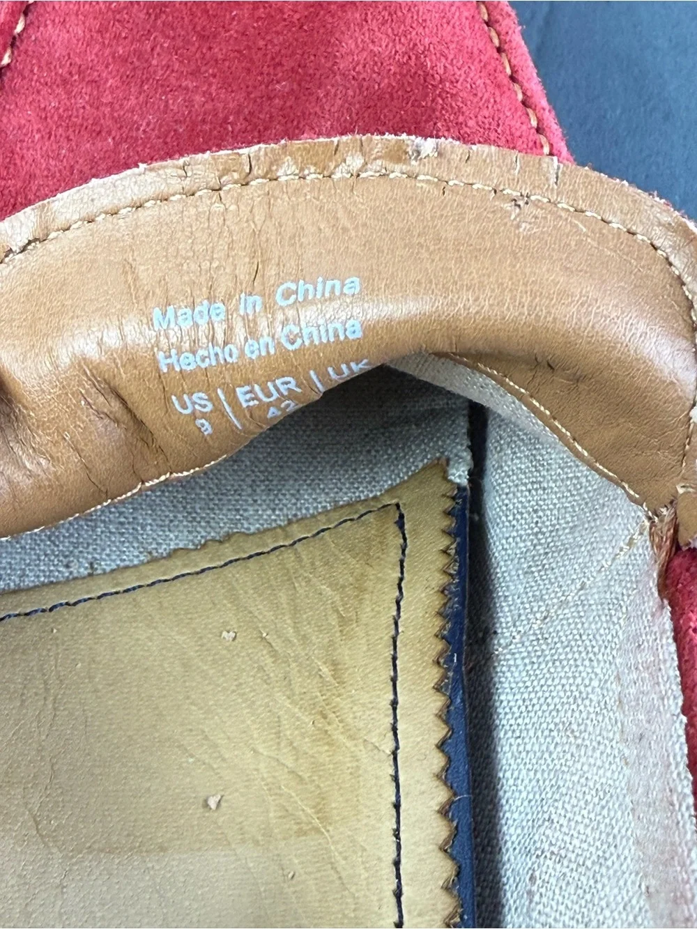 ALDO red suede Cynfran Penny Loafer shoes men’s size 9